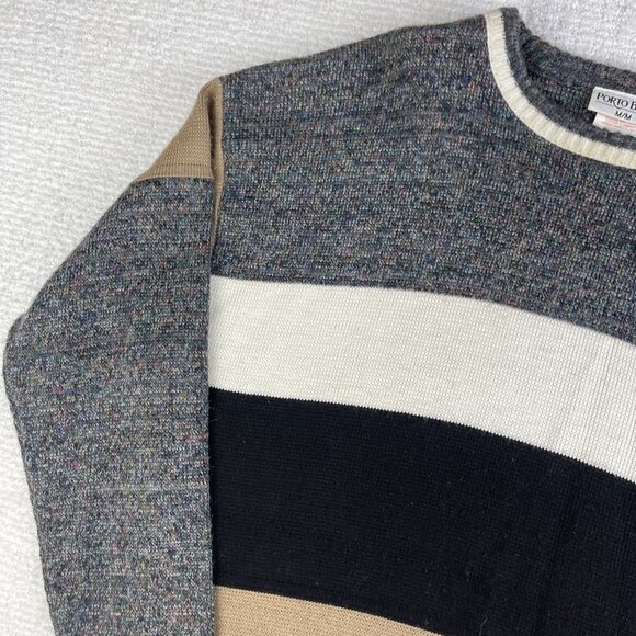 VTG Porto Bello Canada Made Knight Logo grandpa crewneck sweater gray Men Sz M - Picture 3 of 16